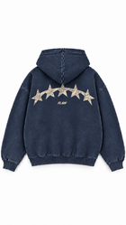 Polerón Essential Moon Acid Flaw - Azul marino Acid Wash - espalda