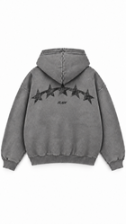 Polerón Essential Moon Acid Flaw - Gris Acid Wash 2.0 - espalda
