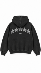 Polerón Essential Moon Acid Flaw - Negro Acid Wash - espalda