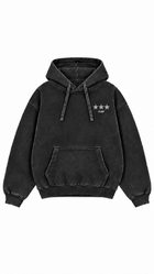 Polerón Essential Moon Acid Flaw - Negro Acid Wash - frente