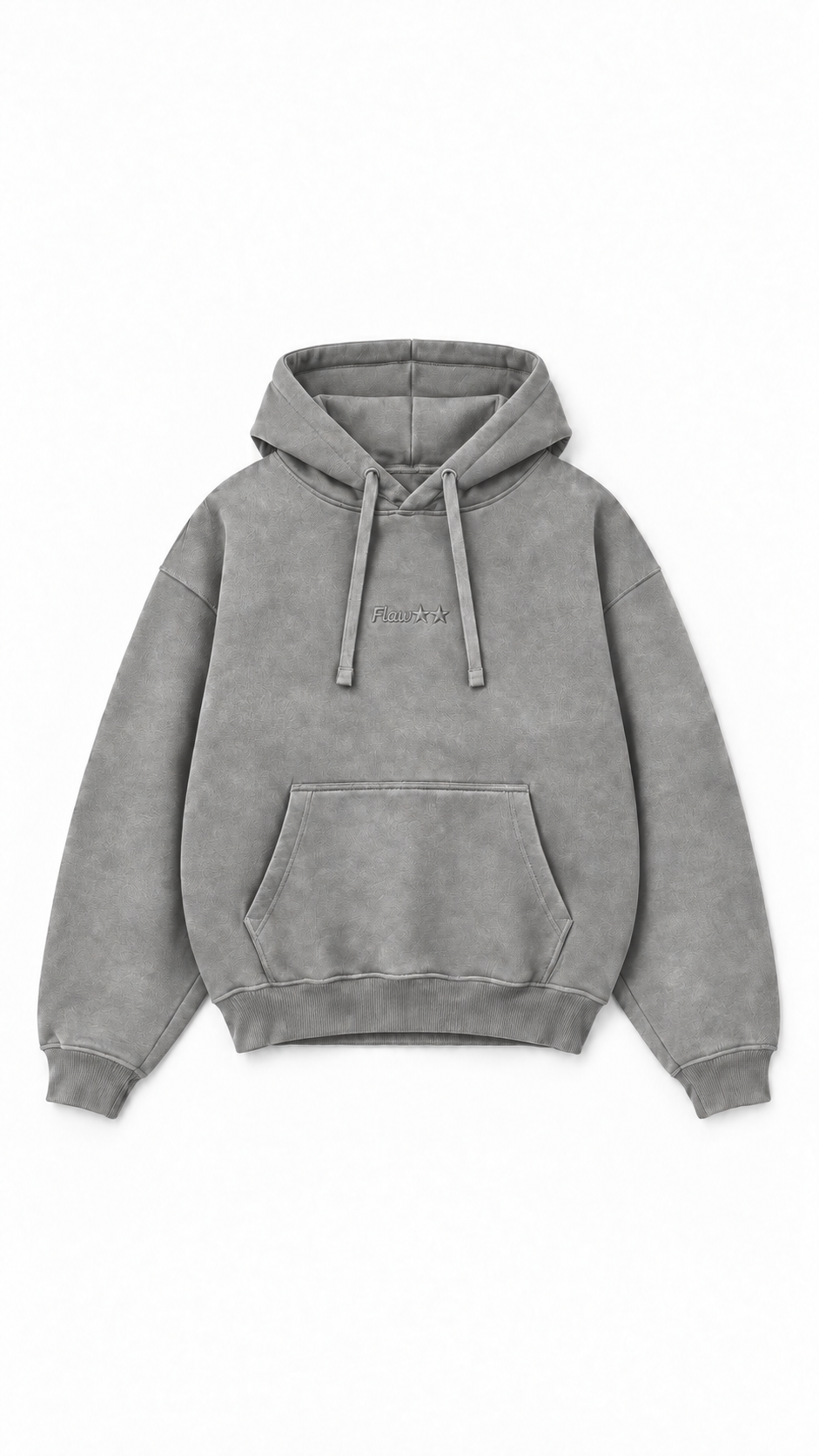 Poleron Essential Acid Two Flaw - Gris Acid Wash - frente