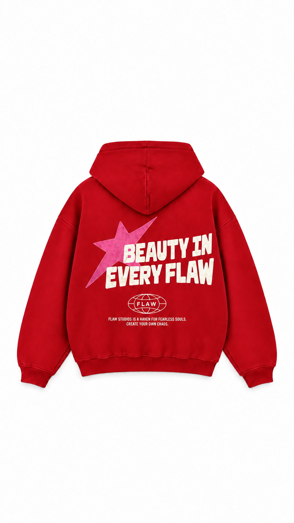 Polerón Essential Beuty Flaw - Rojo - espalda