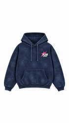 Polerón Essential Beuty Acid Wash Flaw - Azul marino Acid Wash - frente