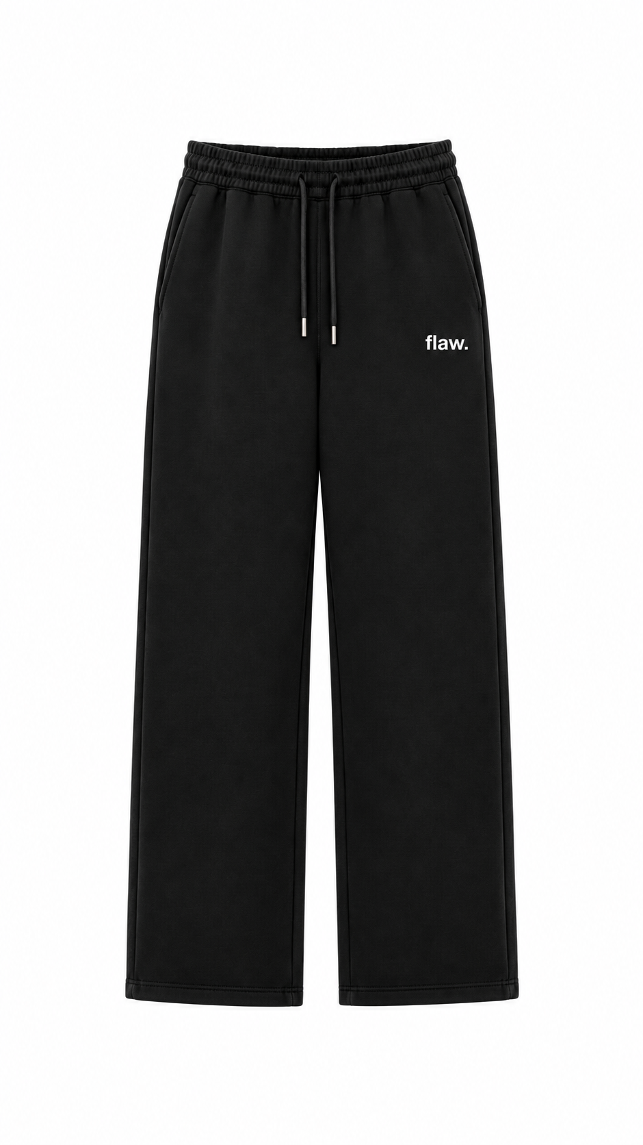 Pantalón negro Flaw logo-blanco