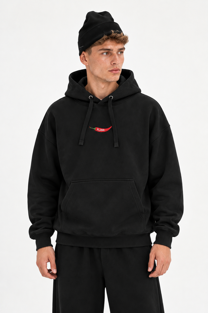Polerón Essential Pepper Club Flaw - Black - hombre en estudio - frente