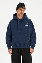 Polerón Essential Pin 2.0 Ácid Wash Flaw - Azul marino Acid Wash - hombre en estudio - frente