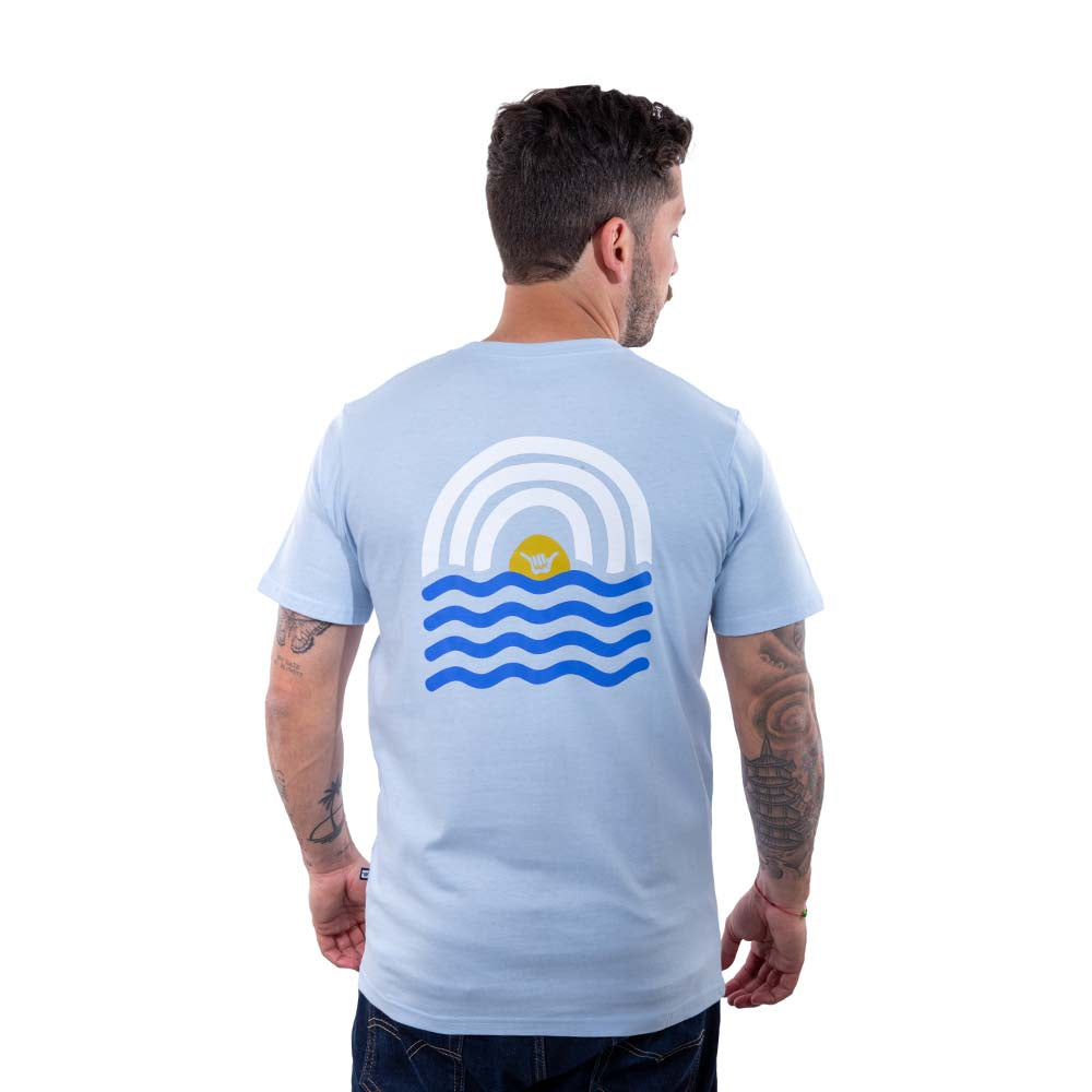 Polera Manga Corta Hombre Sunnyhig Celeste Hang Loose