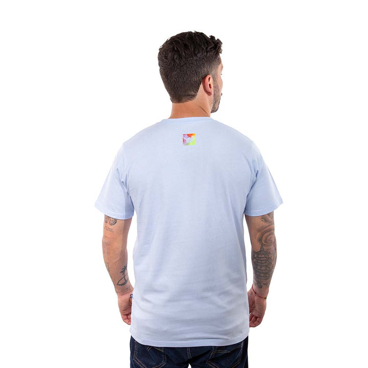 Polera Manga Corta Hombre Spray Celeste Hang Loose