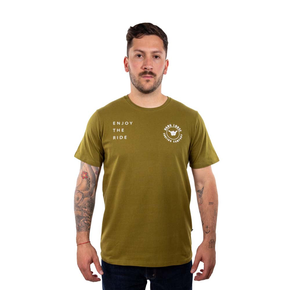 Polera Manga Corta Hombre Dublog Verde Musgo Hang Loose