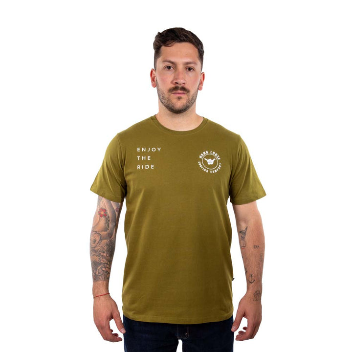 Polera Manga Corta Hombre Dublog Verde Musgo Hang Loose