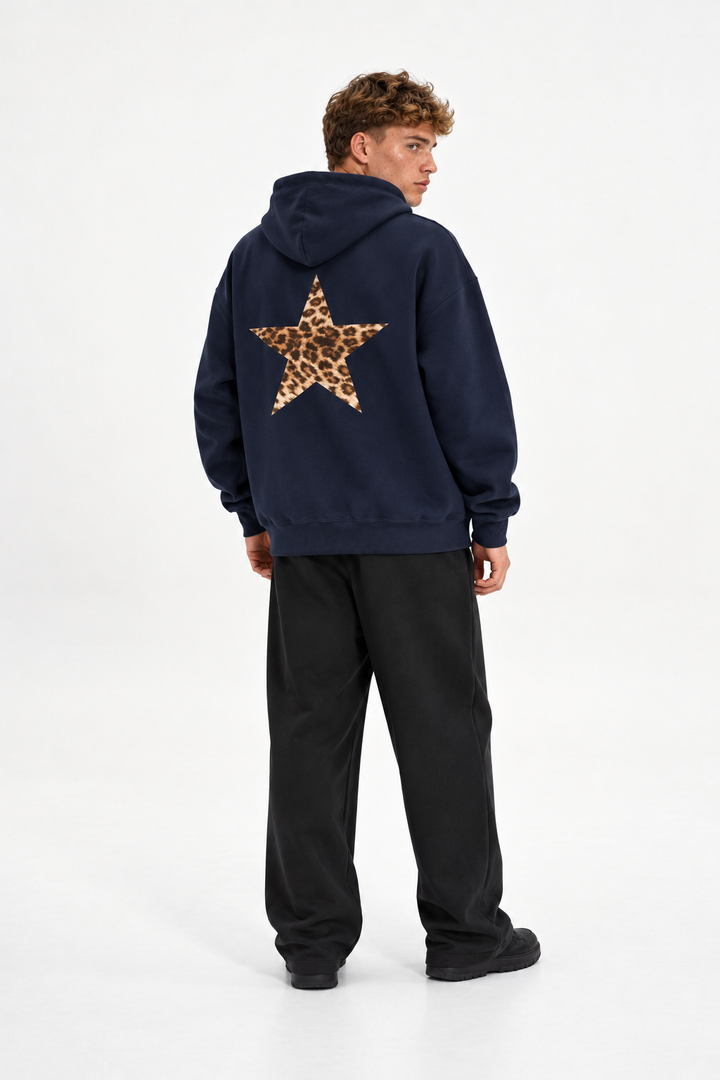 Polerón Essential Stargirl Flaw - Azul marino - hombre en estudio - espalda