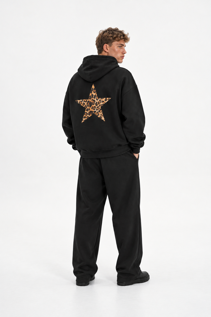 Polerón Essential Stargirl Flaw - Negro - hombre en estudio - espalda