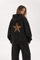 Polerón Essential Stargirl Flaw - Negro - mujer en estudio - espalda