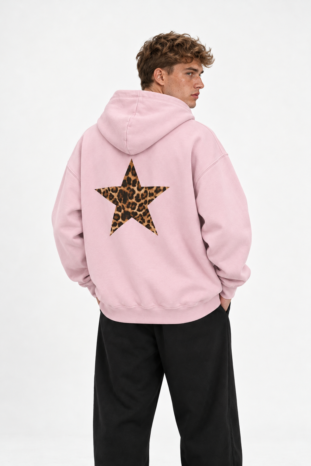 Polerón Essential Stargirl Flaw - Rosa - hombre en estudio - espalda