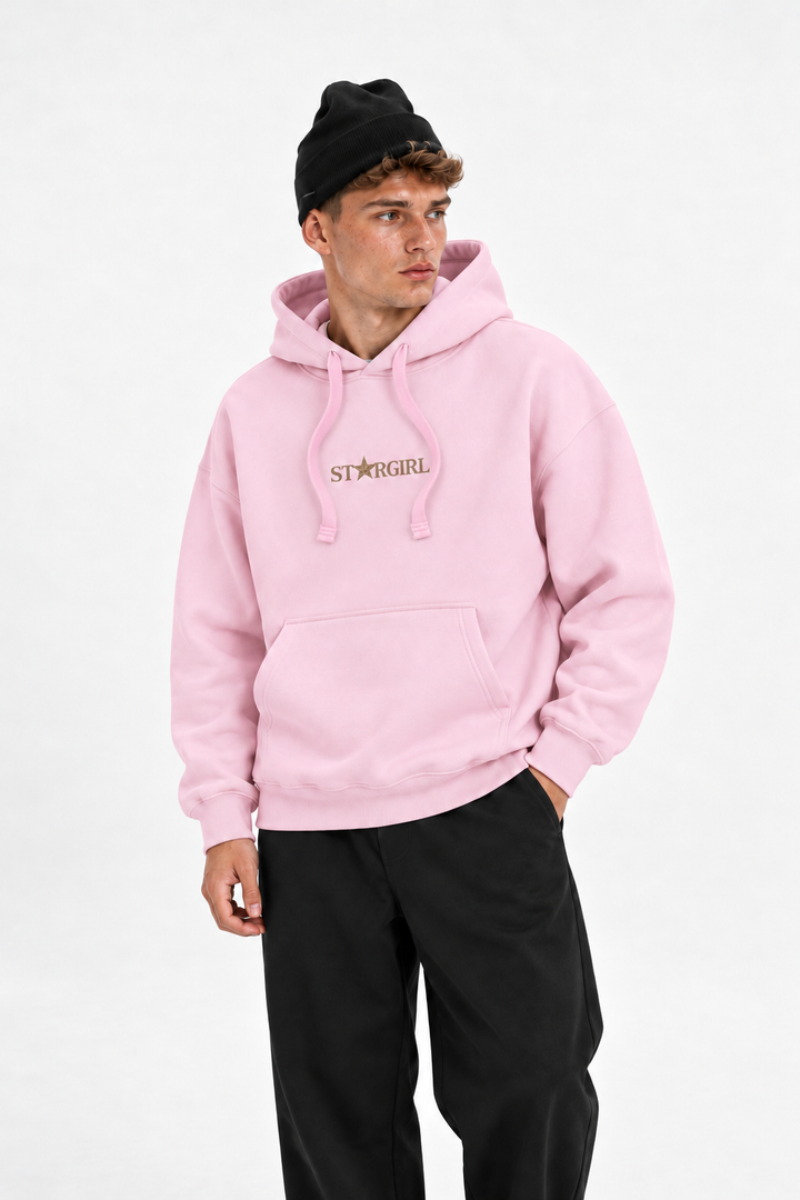 Polerón Essential Stargirl Flaw - Rosa - hombre en estudio - frente