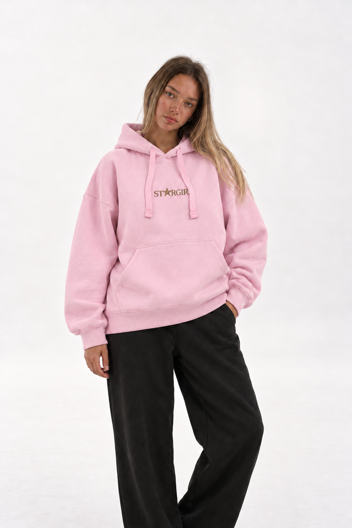 Polerón Essential Stargirl Flaw - Rosa - mujer en estudio - frente