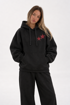Polerón Essential Twins Flaw - Black - mujer en estudio - frente