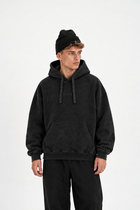 Polerón Essential Two Acid Flaw - Negro Acid Wash - hombre en estudio - frente