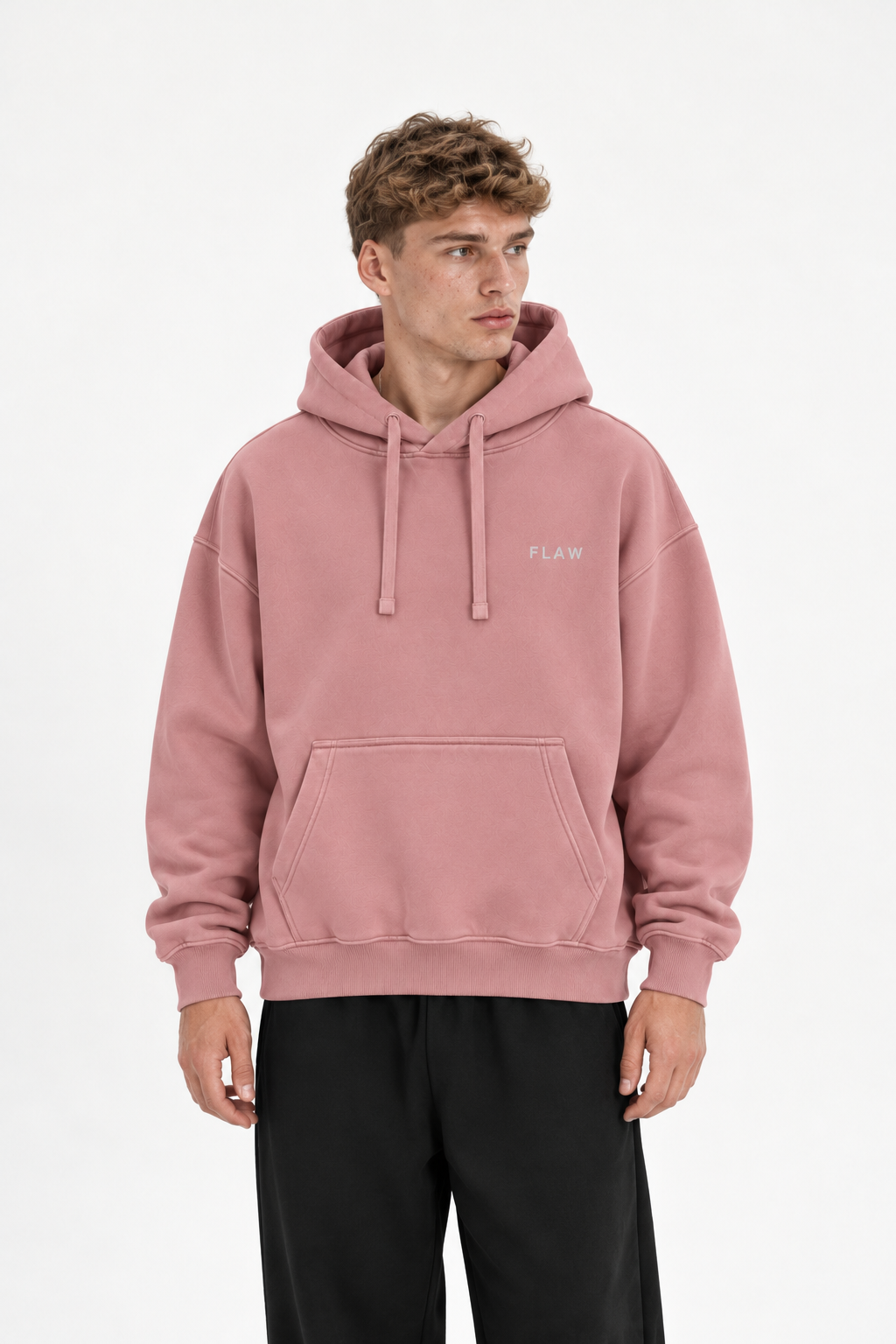 Polerón Essential Vía Flaw - Rosa palo - hombre en estudio - frente