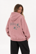 Polerón Essential Vía Flaw - Rosa palo - mujer en estudio - espalda